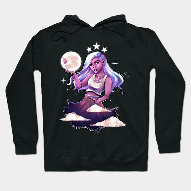 Elven Moon Goddess Hoodie by blueinjuly